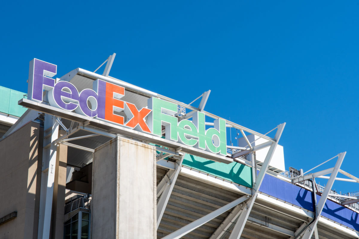 Featured in End Zone at Washington Commanders Game as Fedex Customer